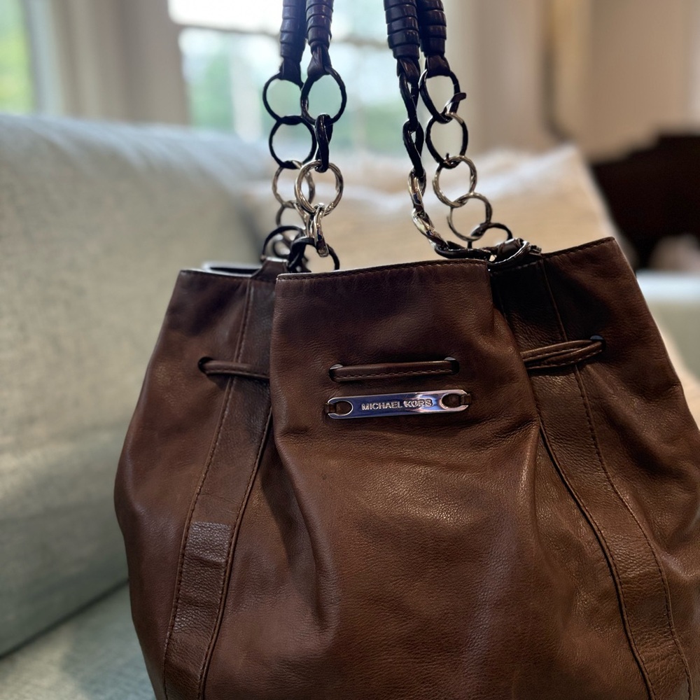 Michael Kors Dark Brown Leather Shoulder Bag